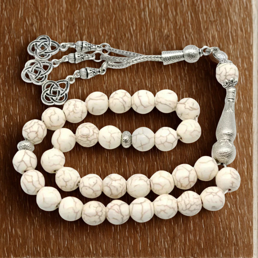 Natural stone tasbih (10 mm, 33 beads) — Premium