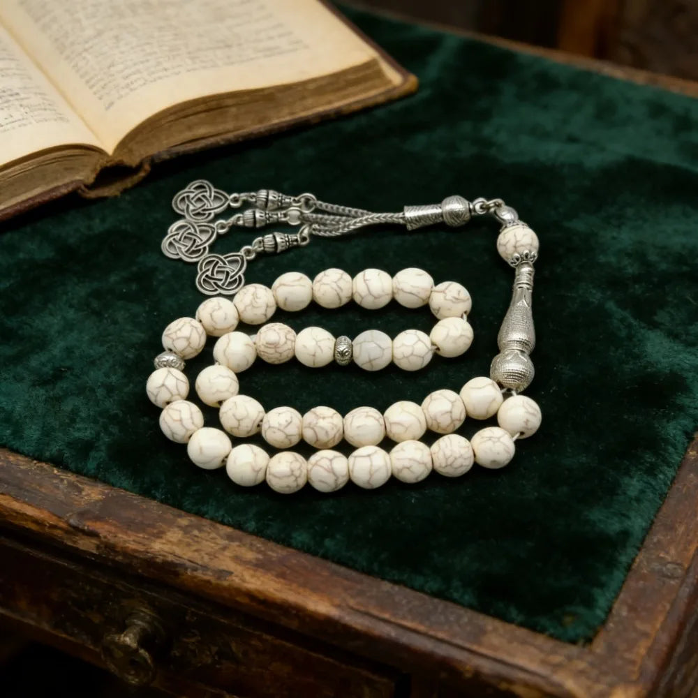 Natural stone tasbih (10 mm, 33 beads) — Premium