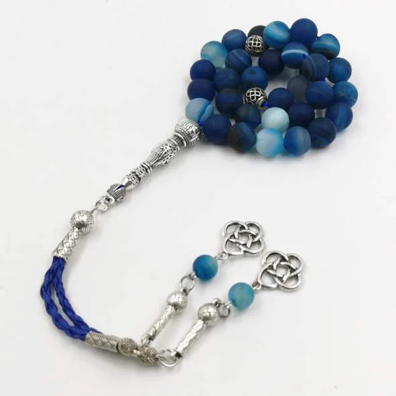 Matte blue agate tasbih — Ultra Deluxe