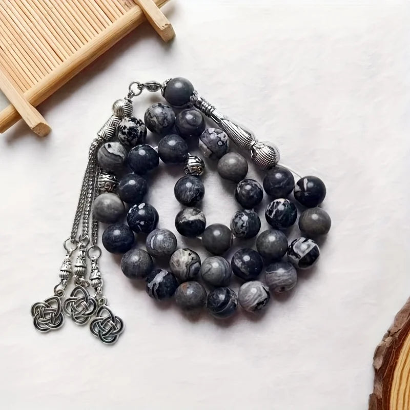 Map stone tasbih (10 mm, 33 beads) — Premium