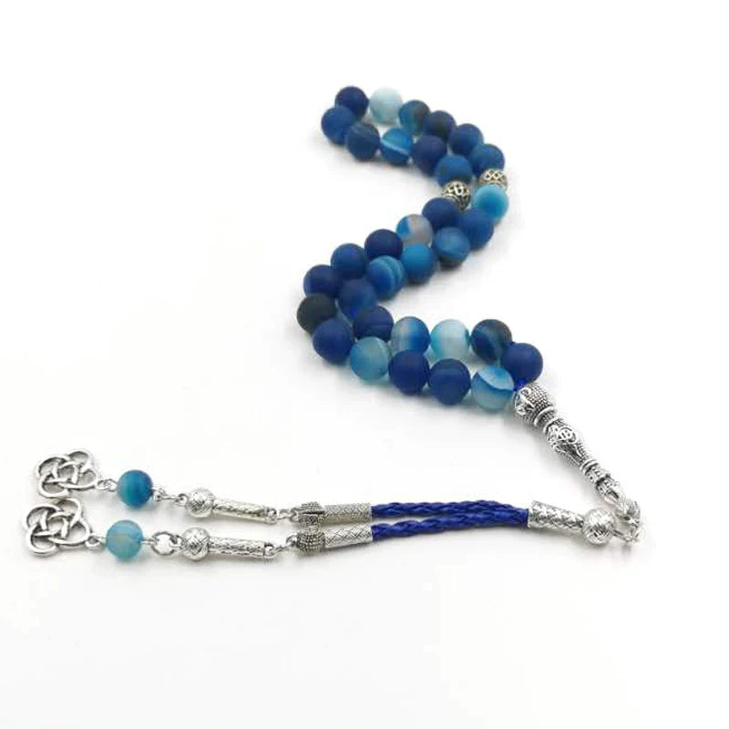 Matte blue agate tasbih — Ultra Deluxe