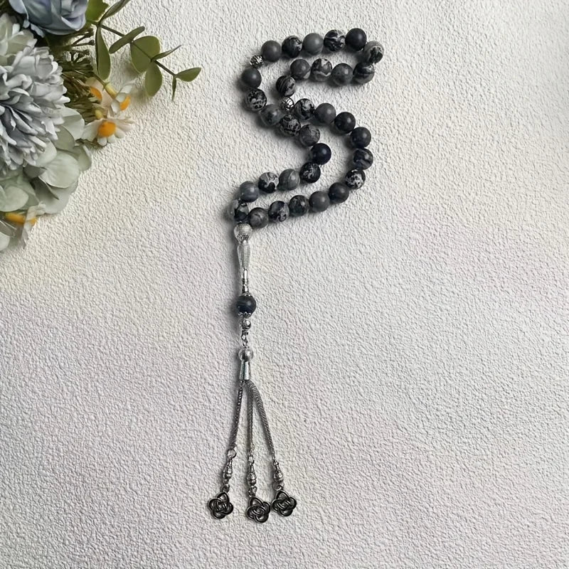 Map stone tasbih (10 mm, 33 beads) — Premium