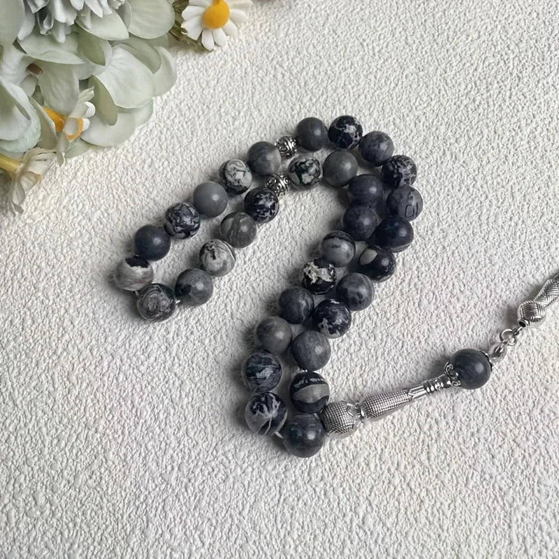 Map stone tasbih (10 mm, 33 beads) — Premium