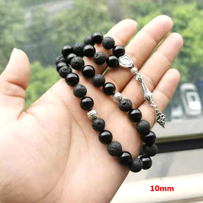 Lava stone & black agate tasbih — Ultra Deluxe