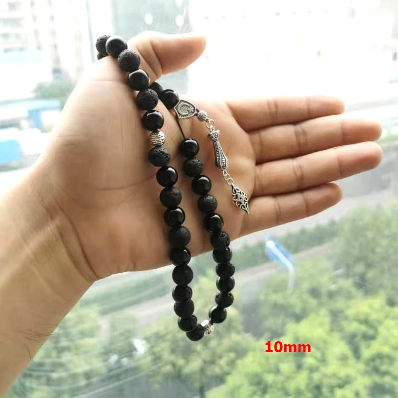 Lava stone & black agate tasbih — Ultra Deluxe