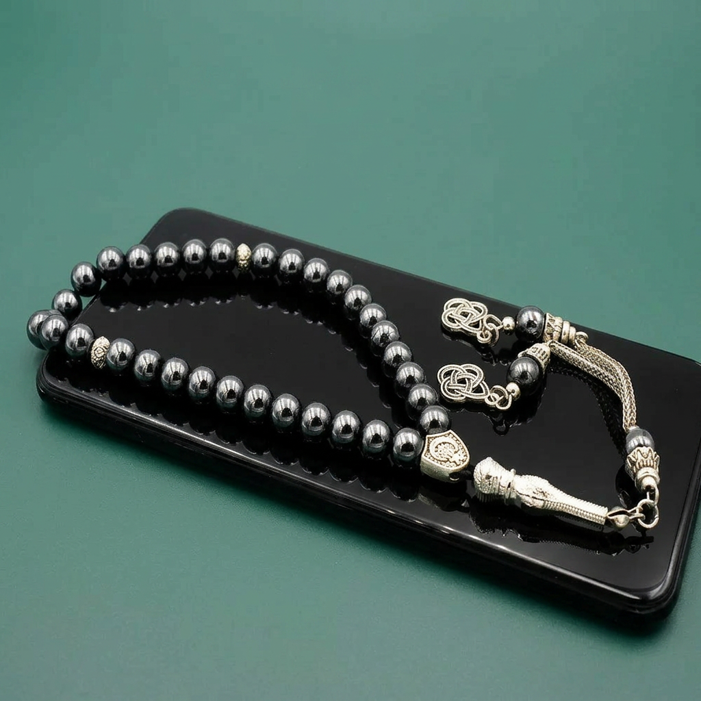 Hematite 33-bead tasbih — Premium